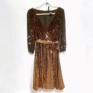 🗽DKNY Women's Shimmering Brown 3/4 Puffy Sleeves
Cocktail Graduation Party